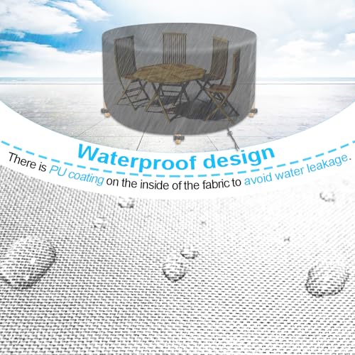 Housse de terrasse ronde pour protéger le salon de jardin - 7
