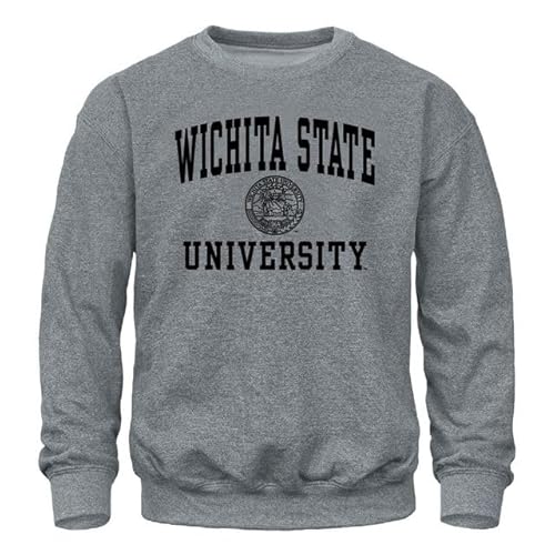 Barnesmith Wichita State University Shockers Crewneck Sweatshirt, Heritage, Charcoal Grey, Small
