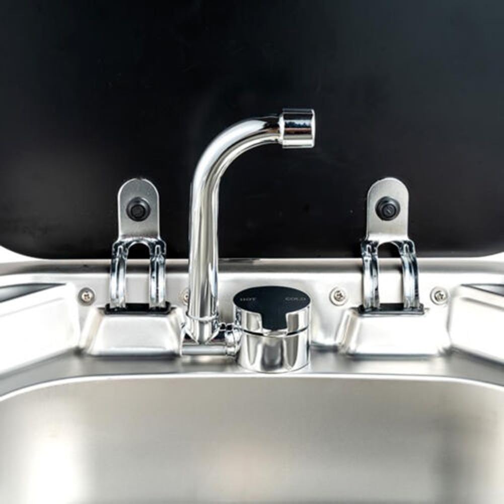 Rubinetto miscelatore girevole per camper con ingresso dell'acqua pieghevole e regolabile (caldo e freddo 1003)