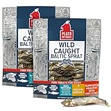 Plato Pet Treats Fish Dog Treats - Air-Dried, Single Ingredient Pet Treat - Omega 3 & 6 Fatty Acids to Support Skin and Coat - 100% Whole Fish - Wild Caught Baltic Sprat - 3 oz - 2 Pack