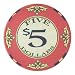 Brybelly Scroll Poker Chip Lightweight 10-gram Casino Grade Ceramic – Pack of 50 ($5 Red)