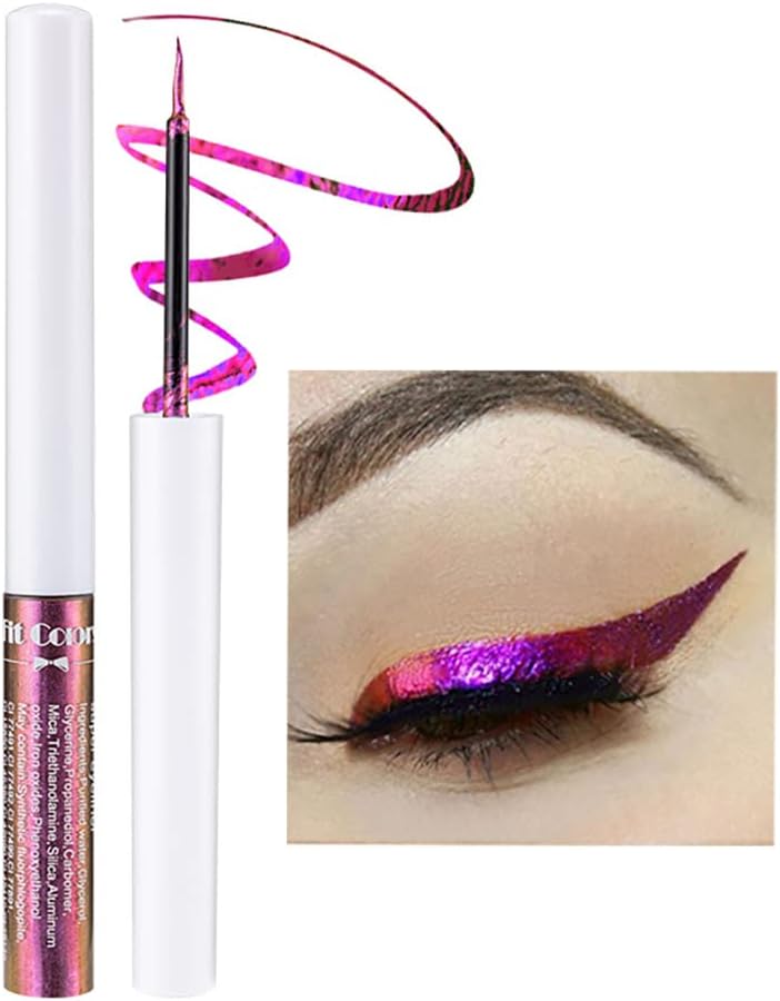 Mysense Chameleon Liquid Glitter Eyeliner, Metallic Satin Eyeliner Liquid Liner Multi-Reflective Sparkle Finish, Smudge-proof Long-lasting Glitter Eye Shadow Makeup, #06 Purple