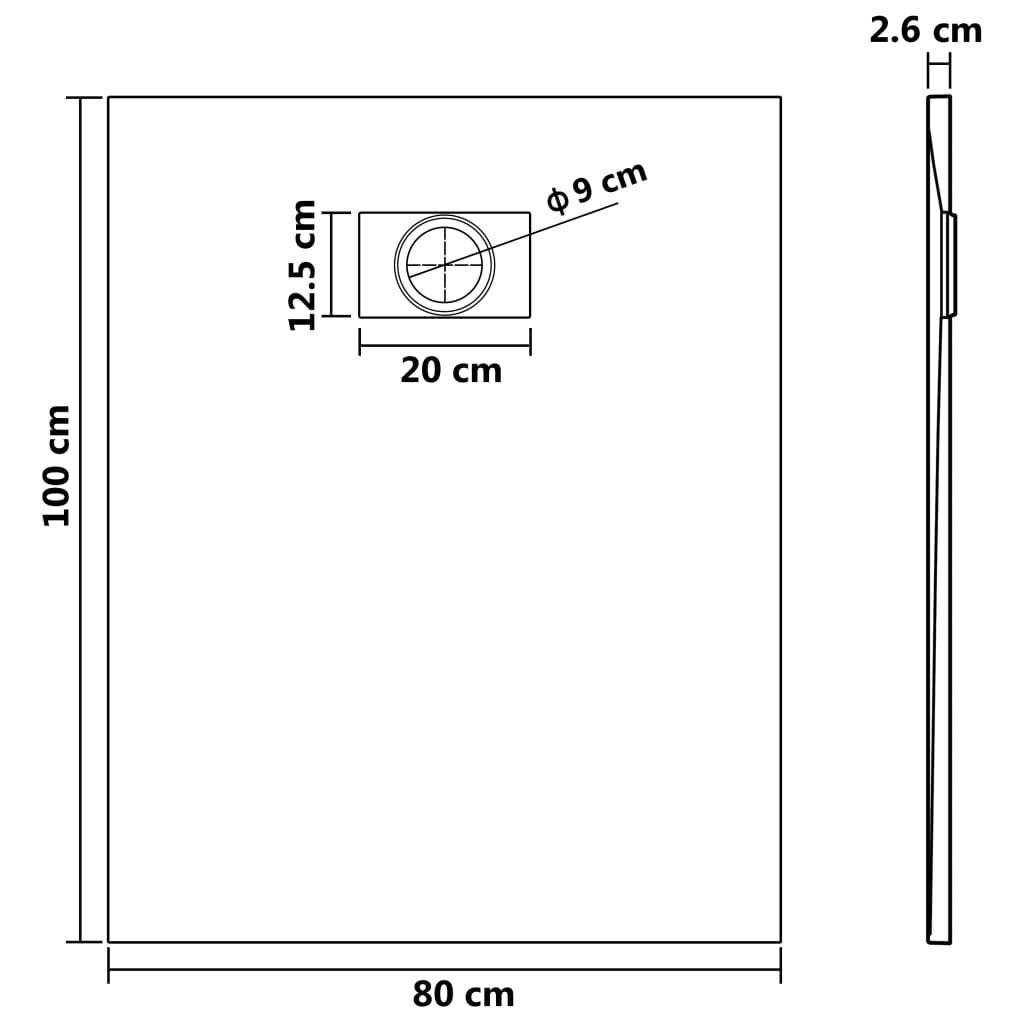 JUDYY Piatto Doccia in SMC Bianco 100x80 cm,Piatto Doccia,Attrezzature per Bagni-144772