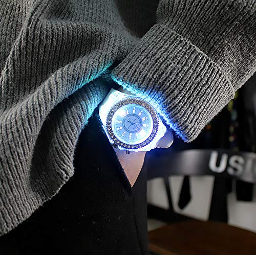 Yunanwa 8 Pack Led Luminous Lights Watches For Women Men Unisex Summer Jelly Dress Wristwatches Brand Bracelet Wholesales Assort Set #TOP5