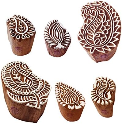 Pottery Printing Blocks Stylish Tree Pattern Wooden Stamps (Set of 6)