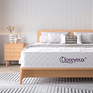 Closeyeux 4FT6 Double Mattresses, 8.7 Inch Memory Foam Mattress in a Box, Pocket Sprung Hybrid Motion-Isolated 9-Zoned Mattress, 135x190x22cm