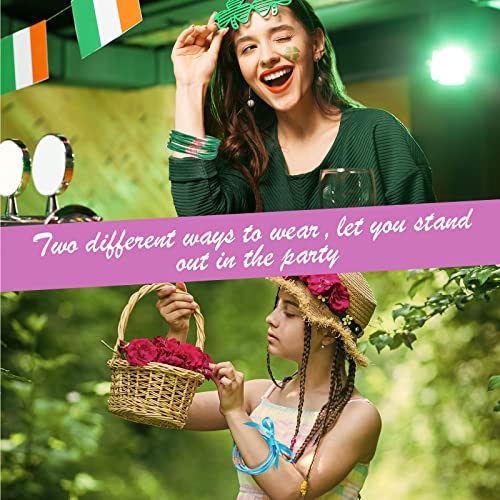 Xinnun 60 Pieces Glitter Jelly Bracelets Jelly Bangle Bracelets Set Colorful Glitter Filled Silicone Bracelets With Ribbon Bow For Girl Women Valentine's Day #TOP6