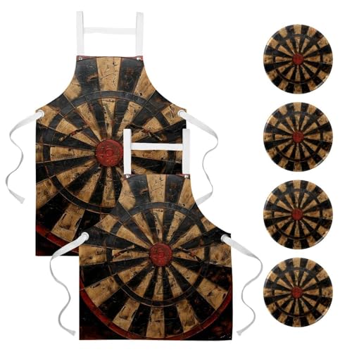 Tablier de cuisine grunge avec 4 broches pour le travail en restaurant