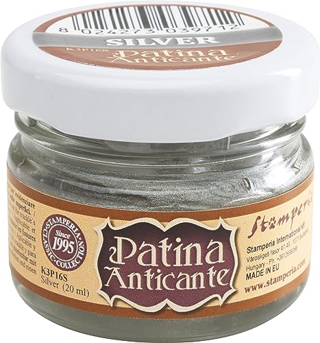 Stamperia Patina Anticante-20 ml-Plata, Multicolor, 4.3cmX4cm