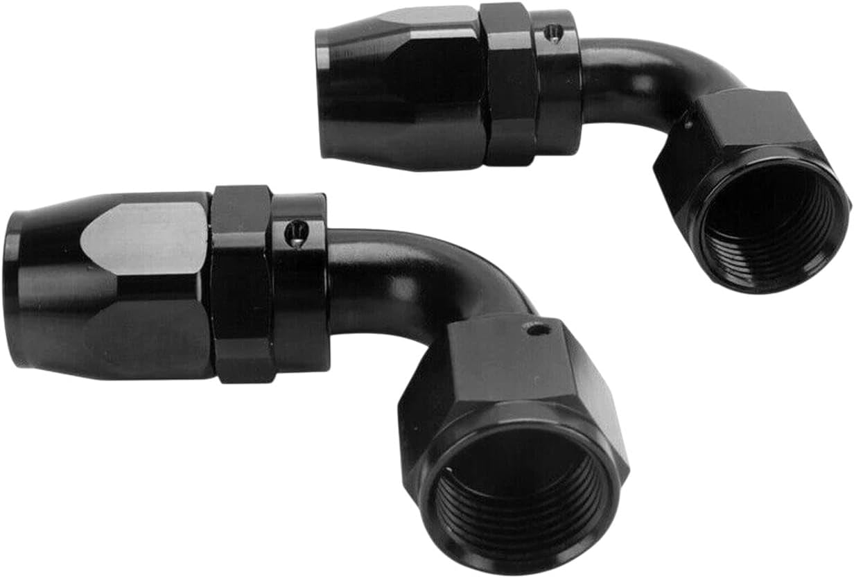 2Pcs 90 Degree Swivel Hose End Fitting Adaptor Compatible with 12AN CPE Fuiel Line Aluminum