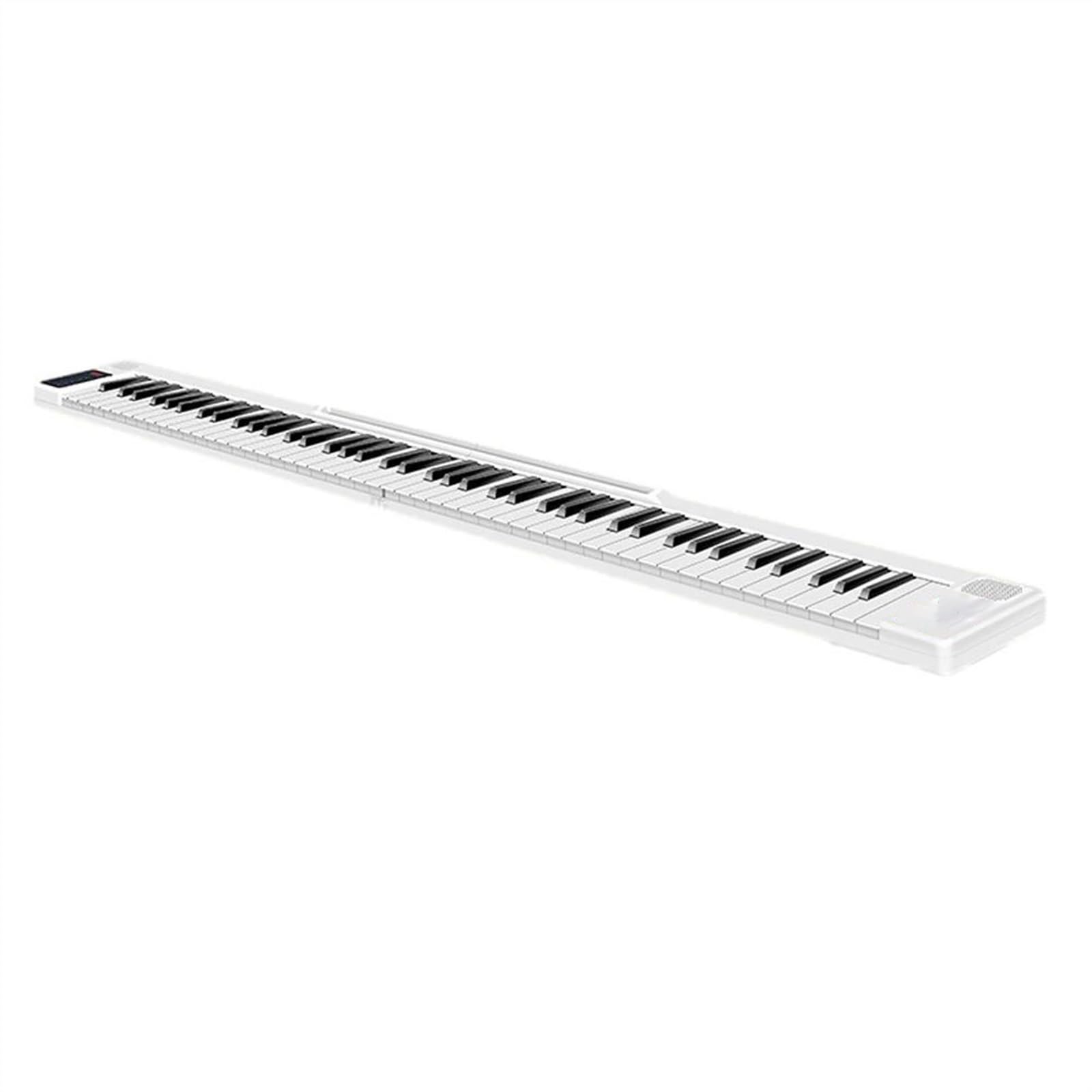 Piano Digital Plegable Portátil De 88 Teclas Teclado Electrónico Multifuncional Piano De 128 Tonos(White)