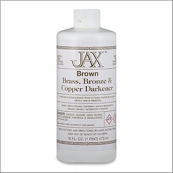 JAX Brown Darkener - Metal Finishing Solution - Antique Finish No Heat or Electricity - Pint