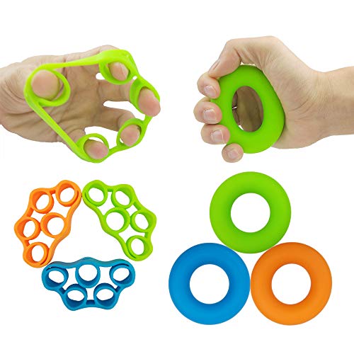 Hand Grip Strengthener, Finger Exerciser, Grip Strength Trainer (6 PCS)*New Material*Forearm Grip Workout