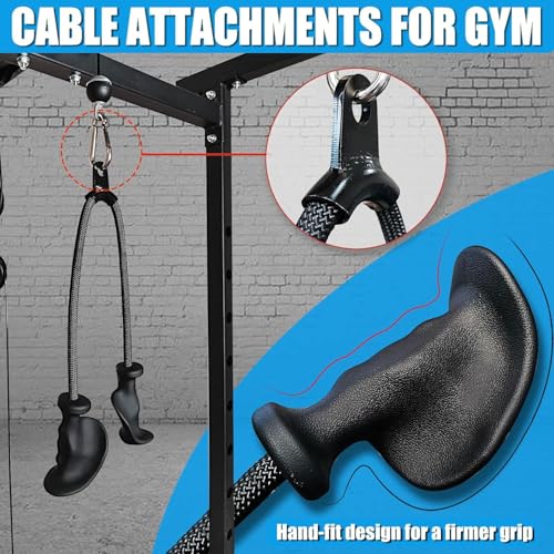 Image of Tricep Rope with Ergonomic Handles, 36 Inch Tricep Pull Down Rope for Cable Machine, Pulley System, Triceps Rope Cable Attachment for Gym, Home