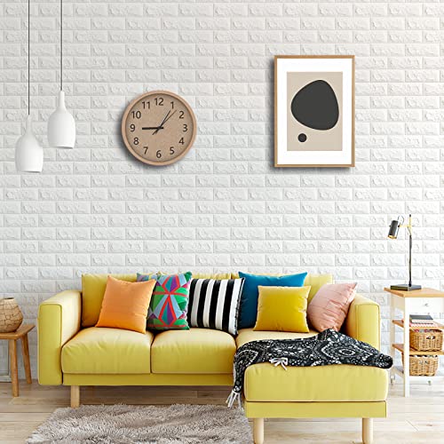 Yodely 3D Wall Panels Stick And Peel, 3D Wallpaper Brick Pe Foam Paneling With Self-Adhesive Waterproof Wallpanel For Interior Wall Decor, Bedroom, Living Room, Kitchen And Home Decoration (12, White) #TOP5
