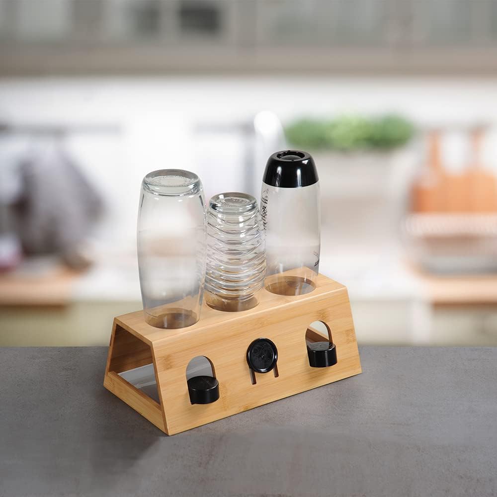 KESPER 58650-13 bottle holder 32 x 17.5 x 12 cm with extendable drip tray (bamboo)