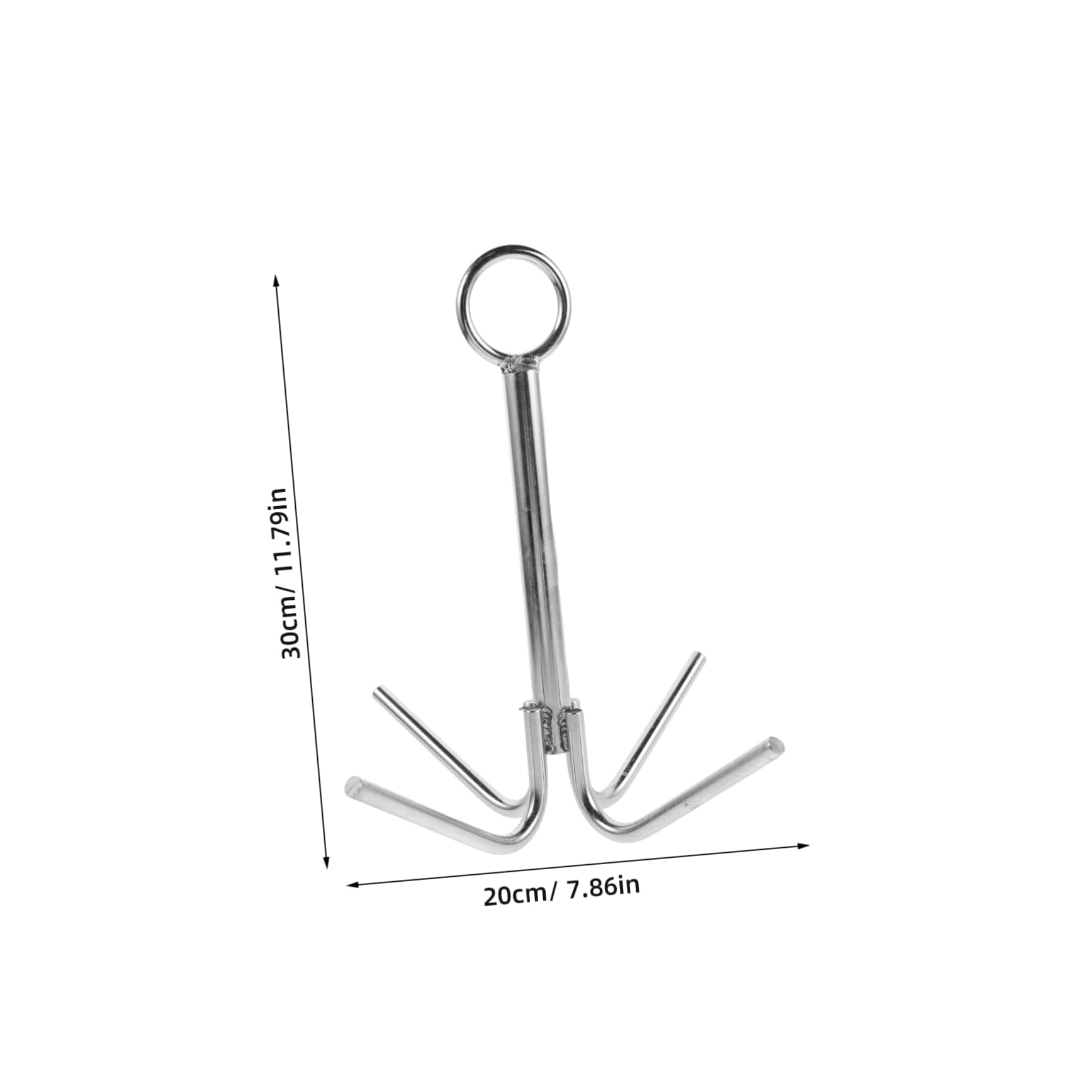 iplusmile Ancora per Barche a 4 Punte in Acciaio Inossidabile Gancio Scorrevole per Yacht Canoe e Gommoni Resistente all Usura e Facile da Trasportare