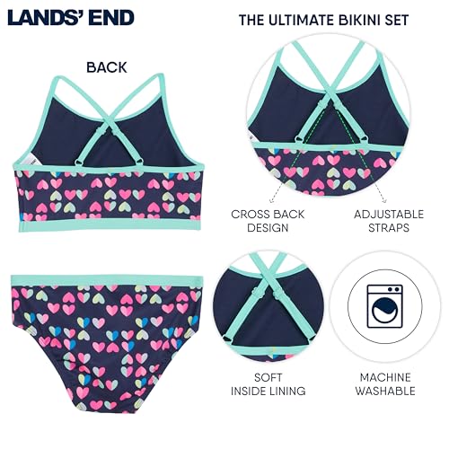 Image of Lands' End Girls' Swim UPF 50+ Adjustable Strap Bikini Set