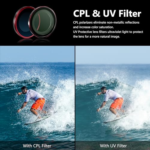 Tomat Zestaw filtrów do Insta360 GO 3S, CPL UV ND8 ND16 ND32 ND64 filtr do Insta360 GO 3S, akcesoria do aparatu, wielowarstwowe szkło optyczne HD