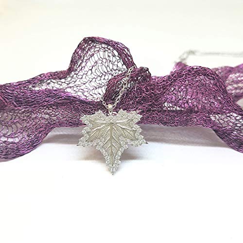 925 Sterling Silver Maple Long Leaf Necklace For Women | Cz Charm Pendant For Her Mom #TOP3