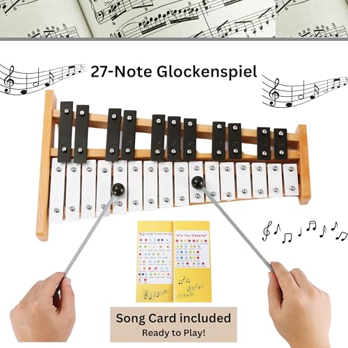 image for Eco Joy Xylophone + Rubber & Wooden Beaters| 27 Notes Glockenspiel for