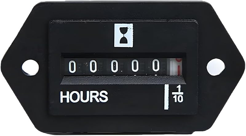 Horímetro mecânico HZEL DC10-80V com display de 6 dígitos para motores e geradores – 1 unidade