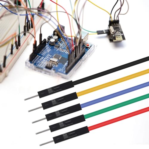 Image of 10PCS Test Hook Clips to Breadboard Male Jumper Wires Soft Flexible Silicone Test Leads for Electrical Testing, Multimeters, Microbit, LED Strips, Arduino, Breadboard, 27.5CM 22AWG