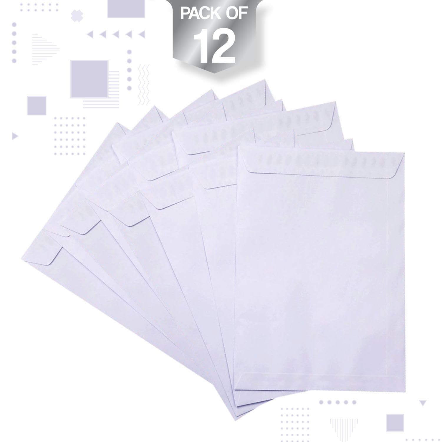 Buste bianche formato C4 adesive per fogli A4 carta resistente autoadesive senza finestra confezione da 12