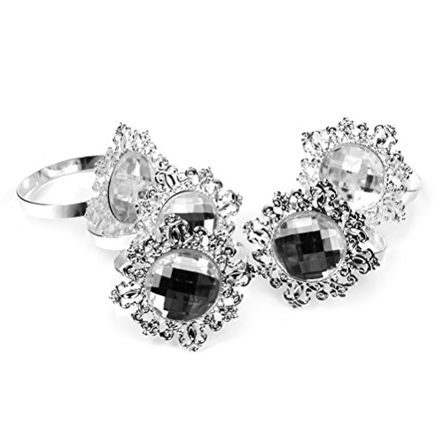 12 peças de anéis de guardanapo brilhantes para decoração de jantares, banquete de casamento