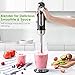 Aicok 4 in 1 Immersion Hand Blender 600W Copper Motor High Speed Stick Blender Built-in Pulse &10-Speed Control, 4-Leaf Stainless Steel Blade, Includes BPA-Free 27oz Beaker | 17oz Food Chopper | Whisk