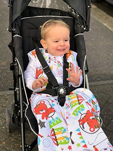 Kiddy Kaboosh Baby Sleeping Bag - Circus Time- Summer Weight -1.0 Tog - Size 3-12 Months - Adjustable Length - Also use with car Seats & Buggies