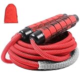 TIMEASY Weighted Jump Rope Nylon Adjustable - Tangle-Free Jump Rope for Women, Men, Kids, and Adults with Foam Handle, Rapid Speed with Ball Bearings, 360° Rotation Jumprope for Exercise, Fitness and Training (Red, 10 ft)