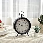 Vintage Black Table Clock on Stand, Decorative Desk and Shelf Clock, Rustic Mantel Clock Farmhouse Clock Non-Ticking - Image 3