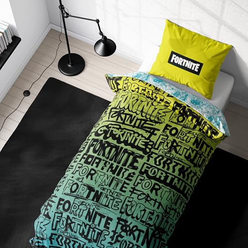 Bettwäsche Fortnite 135x200 - Teenager Gaming Geschenkidee, 1x Kissenbezug 80x...
