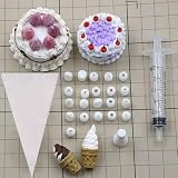 21 Pieces Original Mini Clay Nozzles, Cupcake Icing Piping Kit, Hand Decorating Tips Accessories Precision Mini Tools Diy Decoration - With A Converter Headand 10Pcs Pastry Bags & Tips Set