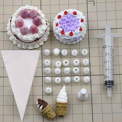 21 pieces Original Mini Clay Nozzles, Cupcake Icing Piping Kit, Hand Decorating Tips Accessories Precision Mini Tools DIY decoration - with a Converter Headand 10PCS Pastry Bags & Tips Set