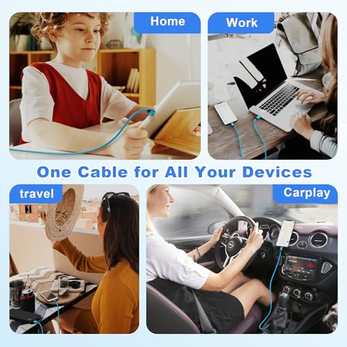 Bynccea USB Cable C to USB A 10ft-5 Pack USB Type C Cable Fast Charging Nylon Braided USB A to Type C Cable for Samsg Galaxy A15 A25 A35 A55 A54, S24 S23 S22 S21 S20 S10 S10E, Note 20 10, Moto G - Thumbnail 6