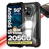 DOOGEE V Max LR 5G AI Outdoor Handy mit 40m Laserdetektion, 36GB + 512GB, 20500mAh/45W, MTK 7300, 6,78'FHD+120Hz Outdoor Smartphone Ohne Vertrag, 200MP+32MP,1200LM Campinglampe,3 Card Slot,WiFi6E,NFC