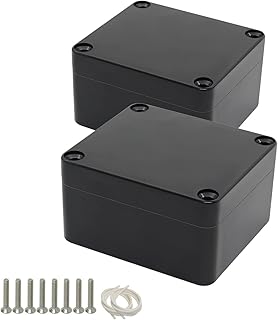 Project Box IP65 Waterproof Dustproof Junction Box ABS Plastic Enclosure Box for Electronics Black Outdoor Project 2.48"x 2.28"x 1.37"(63 x 58 x 35 mm)(2Pcs)