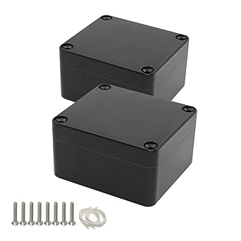 Project Box IP65 Waterproof Dustproof Junction Box ABS Plastic Enclosure Box for Electronics Black Outdoor Project 2.48