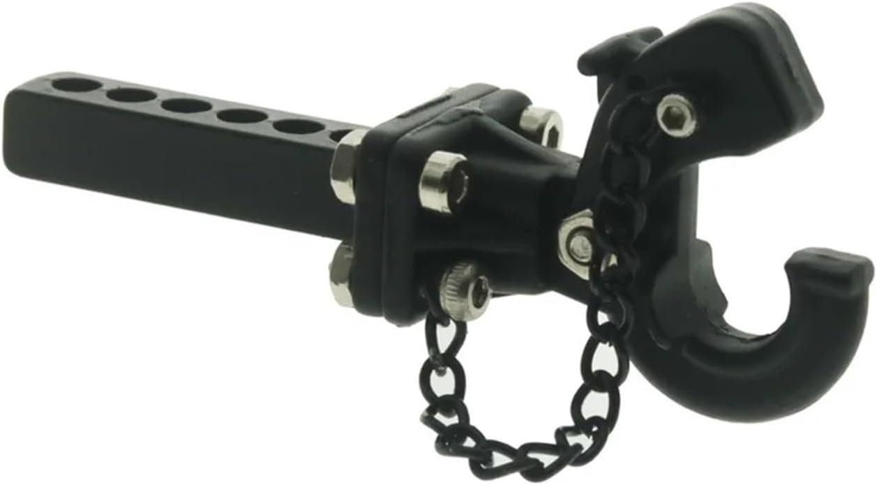 Trailer Hitch, Full Metal 1/10 Trailer Drop Hitch Receiver Tow Hook(Black)