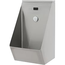 Wall Mounted Sensor Urinal,304 Stainless Steel Induction Flush Urinal for Men Bathroom,Splash Proof Deepened Sink Commercial Bar Urinals with Batteries for Hotel and Public Places