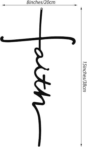 Miniatura 2 de Hotop 4 piezas de decoración de pared con cruz de amor, fe, esperanza, familia, decoración de pared de metal, cruz de Pascua, religiosa, espiritual,