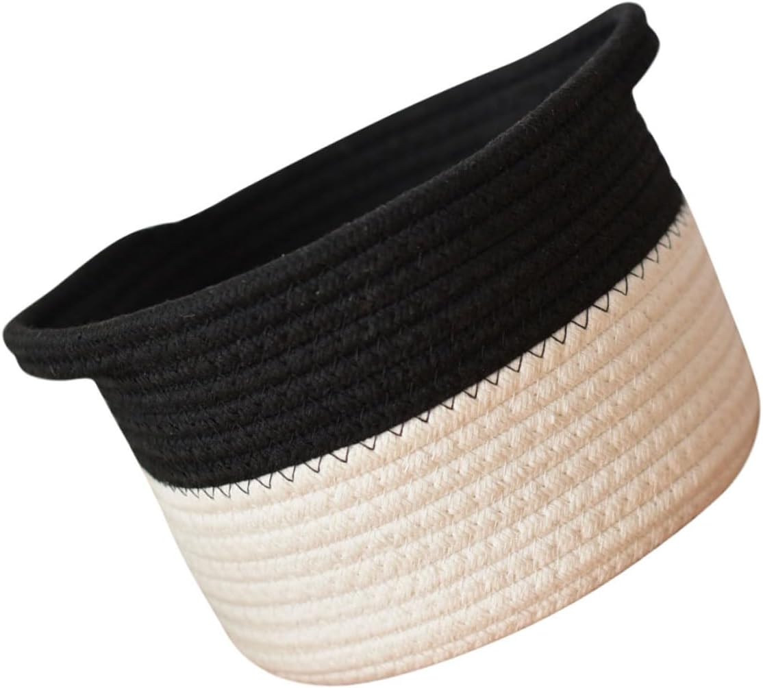 Decorative Woven Basket Organizer Bin Cotton Rope Storage Basket for Room Accessory