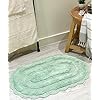 Amazon.com: Chardin home Light Green Crochet Bathrug, 100% Cotton Oval ...