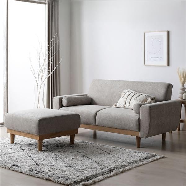 ローソファ フロアソファ 幅170cm グレージュ 分割式 カバーリング