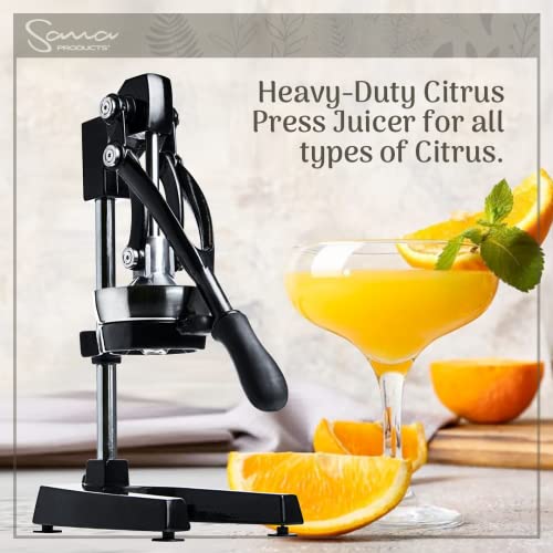 Sana Citrus Press Heavy-Duty Press Juicer For All Types Of Citrus, Max Extraction Orange And Lemon Squeezer, Black #TOP4