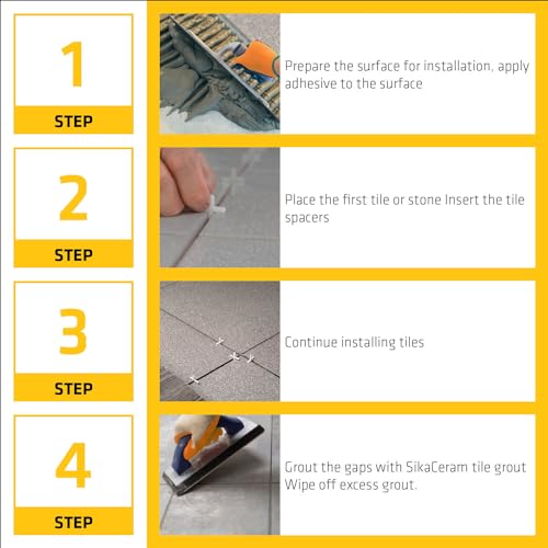 Image of SIKA - Spacer for Tile - SikaCross Tile Spacer 3.0mm - Spacer Used for Floor and Wall Tile - Width of 3.0mm - Easy to use - Improve Tile Installation Speed