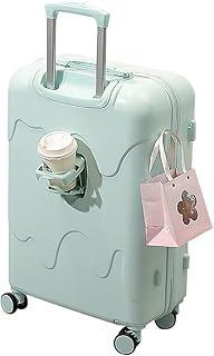 [RUSRIVE] スーツケース カップホルダー付き キャリーケース 機内持ち込み キャリーバッグ 可愛い トランクケース 軽量 ロック付き 360度静音 キャスター付き 旅行出張 修学/海外旅行