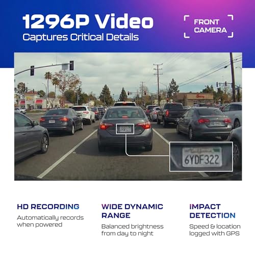 Image of AZDOME M330 1080P FHD Dash Cam, Built-in WiFi Dashcams for Cars, Voice Control Car Camera, 0.96 inch Screen, Super Capacitor, Night Vision, G-Sensor, Parking Monitor, Loop Recording